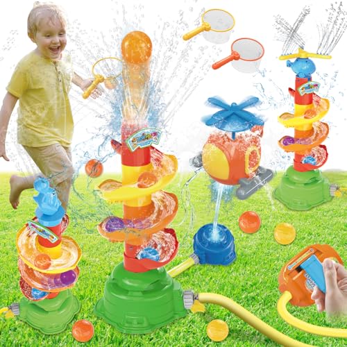 Outdoor-Wassersprinkler-Spielzeug für Kinder: 5-in-1-Wassersprüh-Sprinkler-Außenspielzeug mit Wasserflussregelventil, 360° drehbares Sommer-Wasserspielzeug für Hinterhof, Rasen, Pool, Party für Outdoor-Wassersprinkler-Spielzeug für Kinder: 5-in-1-Wassersprüh-Sprinkler-Außenspielzeug mit Wasserflussregelventil, 360° drehbares Sommer-Wasserspielzeug für Hinterhof, Rasen, Pool, Party für von Yiwsnust
