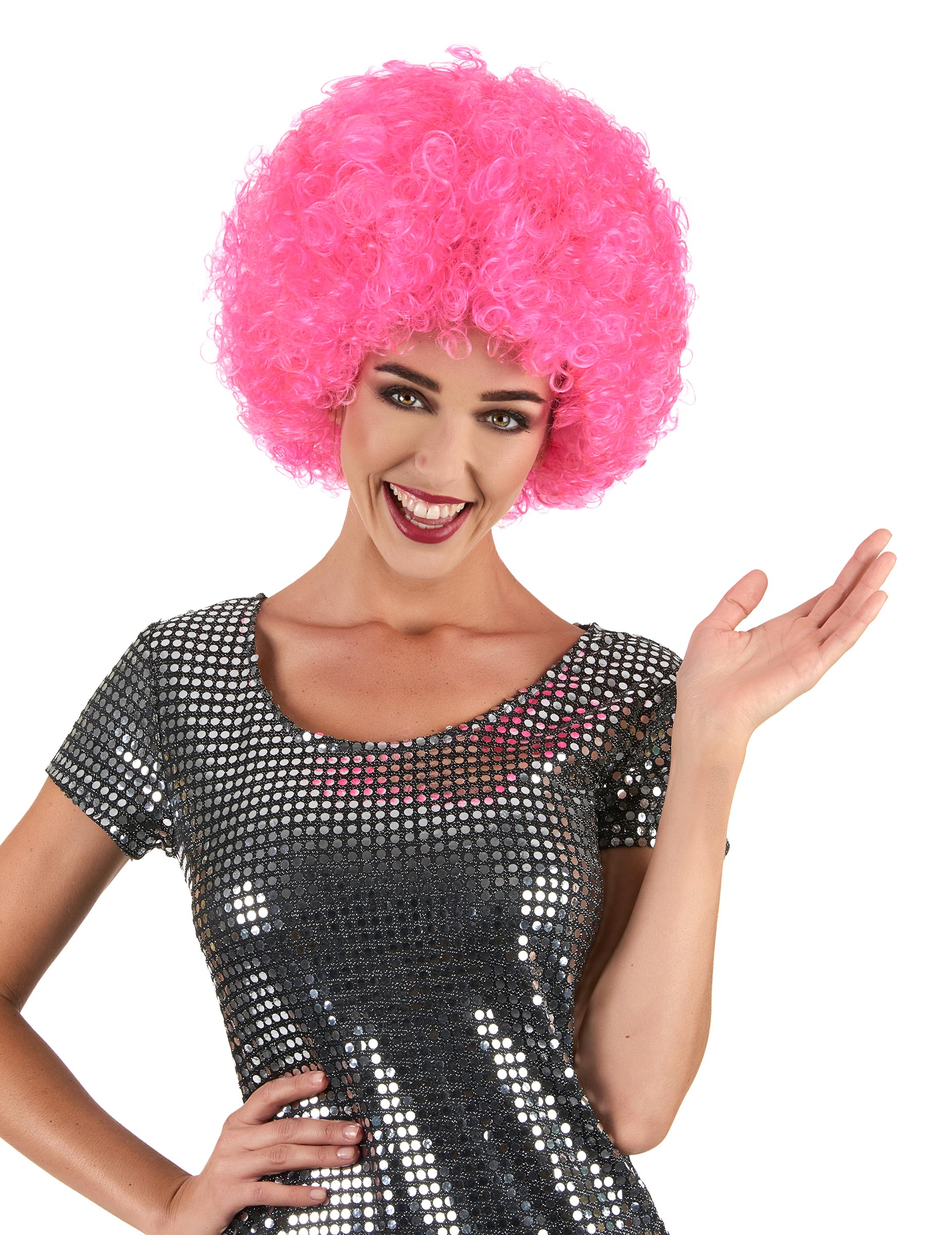Afro-Perücke Karneval pink Afro-Perücke Karneval pink von BESTER NOVELTY