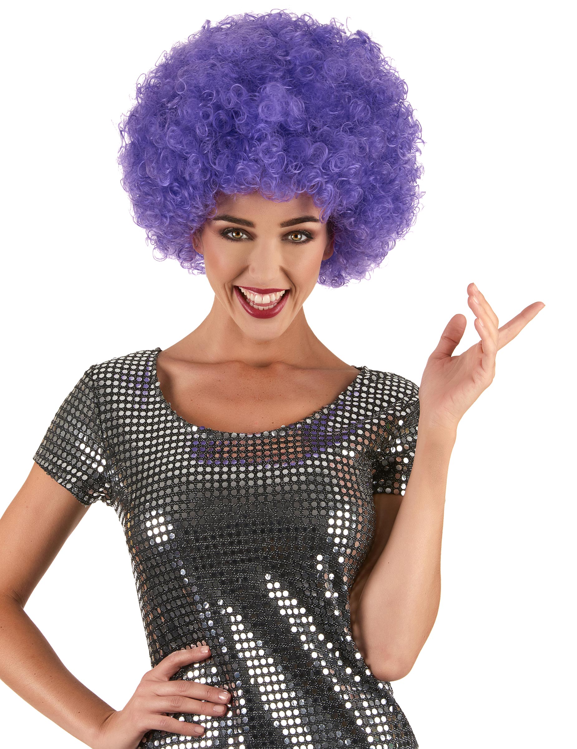 Afro-Perücke lila von KARNEVAL-MEGASTORE