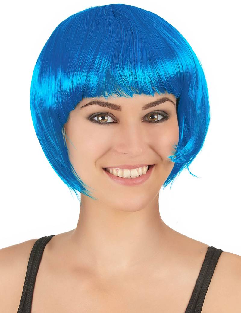 Bob Perücke Karnevalsperücke blau von KARNEVAL-MEGASTORE