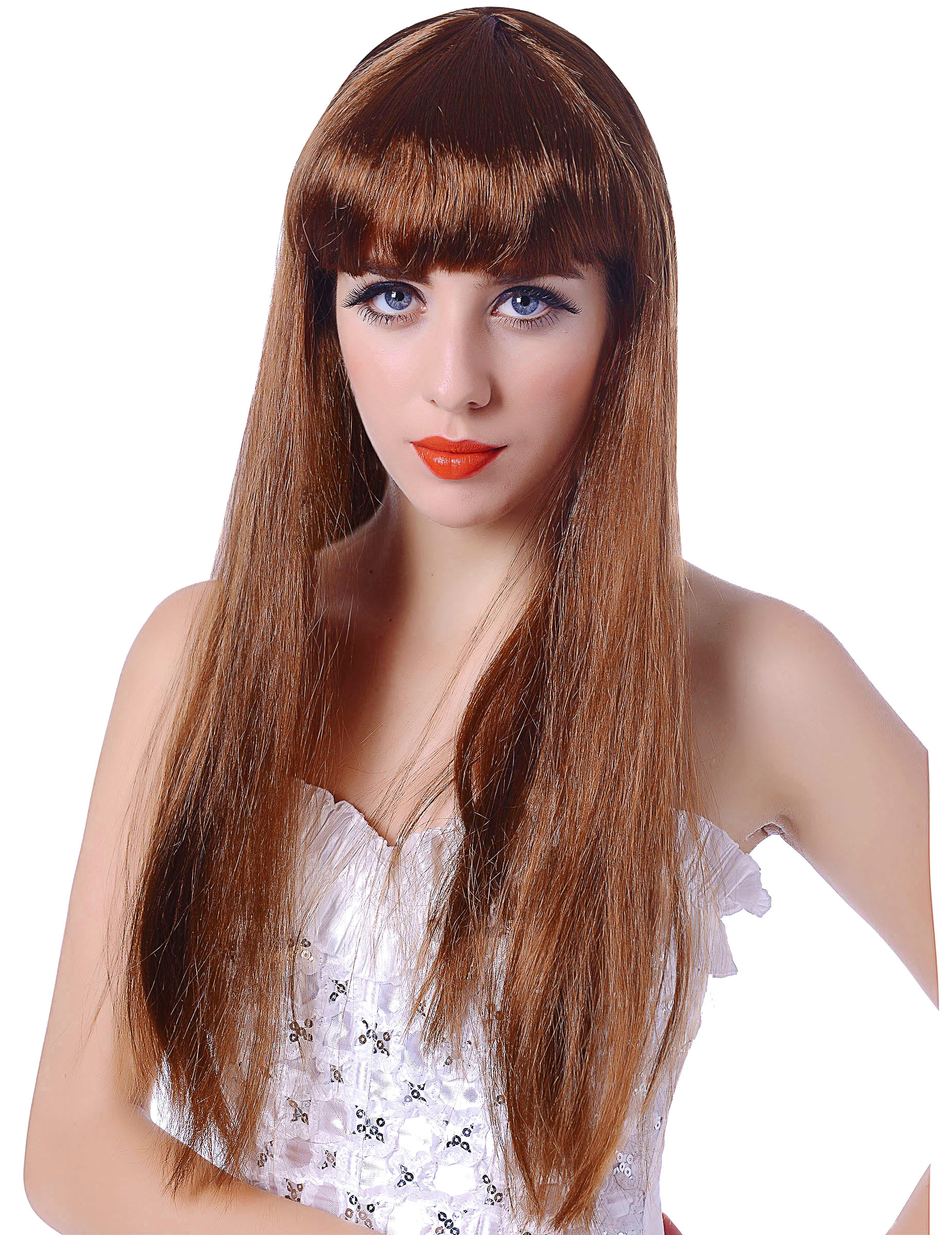 Edle Langhaar Damenperücke kastanienbraun Edle Langhaar Damenperücke kastanienbraun von BESTER NOVELTY