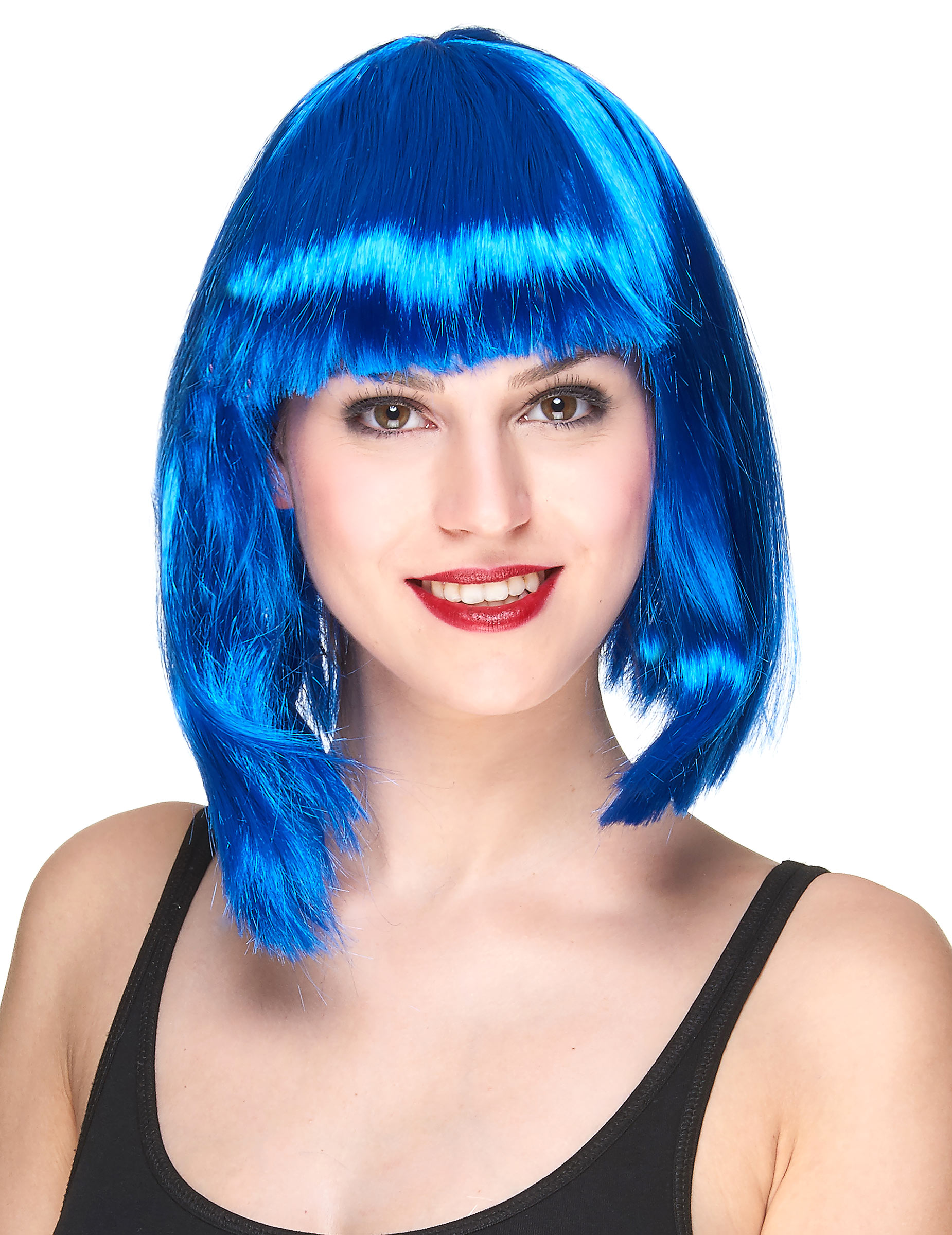 Faschings-Perücke Bob glatt blau Faschings-Perücke Bob glatt blau von KARNEVAL-MEGASTORE