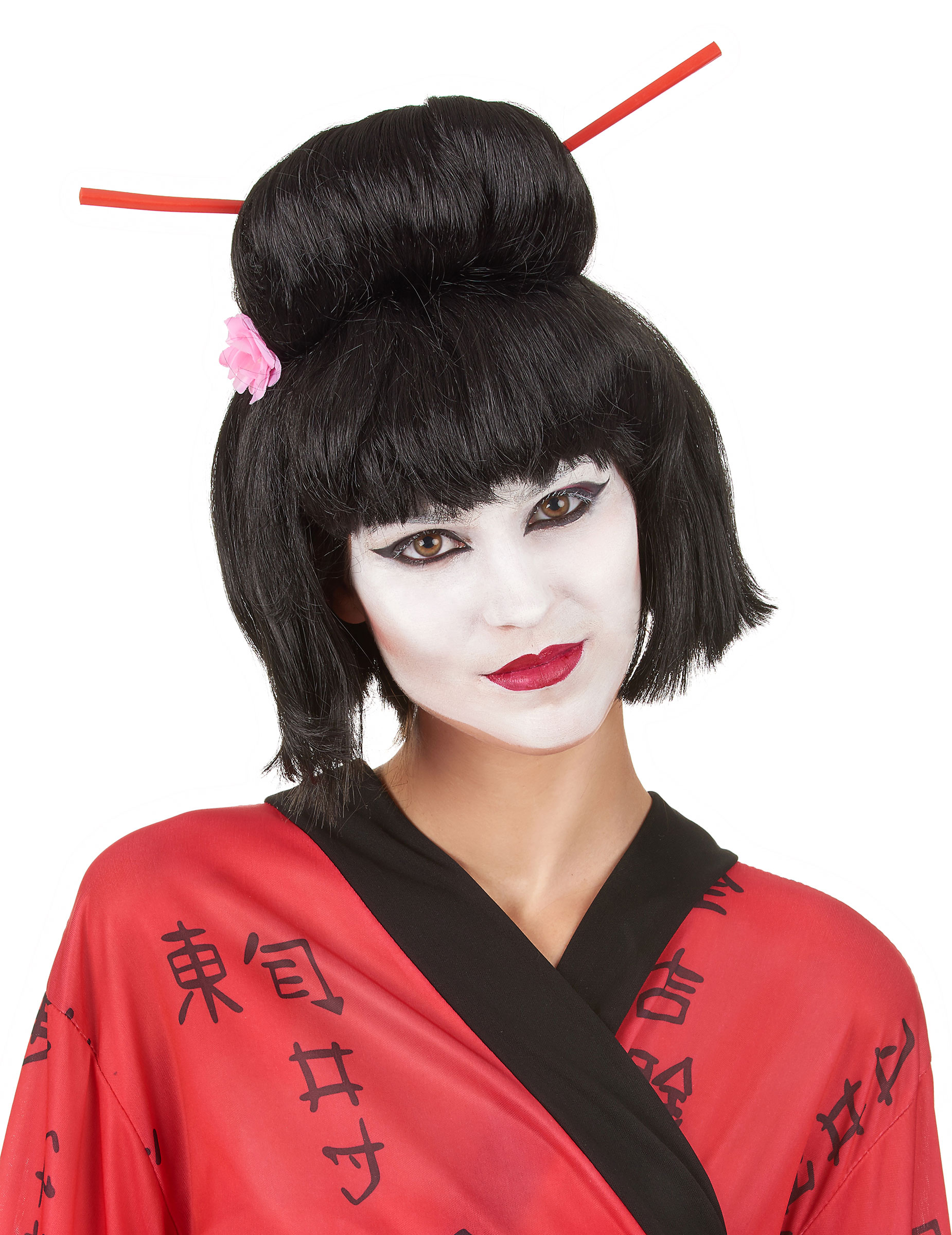 Geisha Damenperücke schwarz-rot-rosa Geisha Damenperücke schwarz-rot-rosa von BESTER NOVELTY