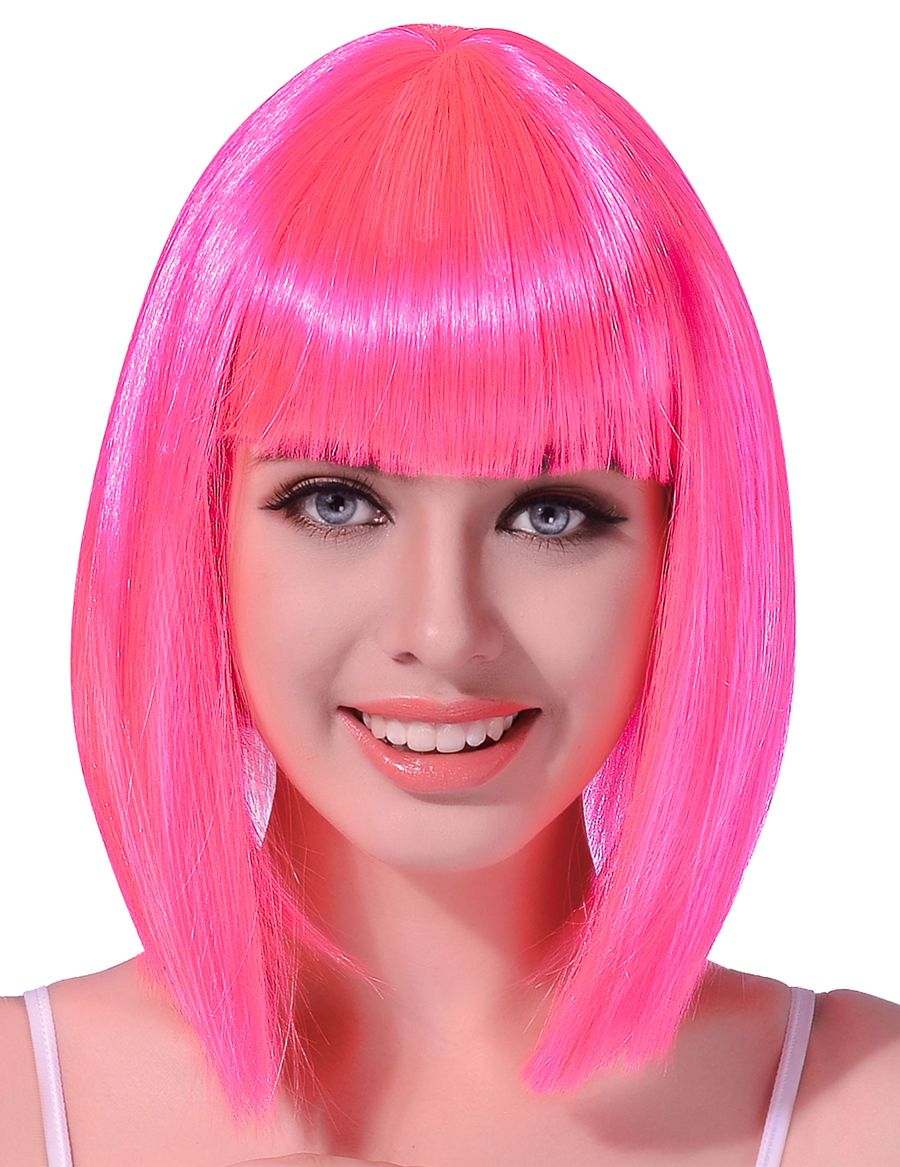 Glatte Disco-Damenperücke mittellang pink Glatte Disco-Damenperücke mittellang pink von BESTER NOVELTY