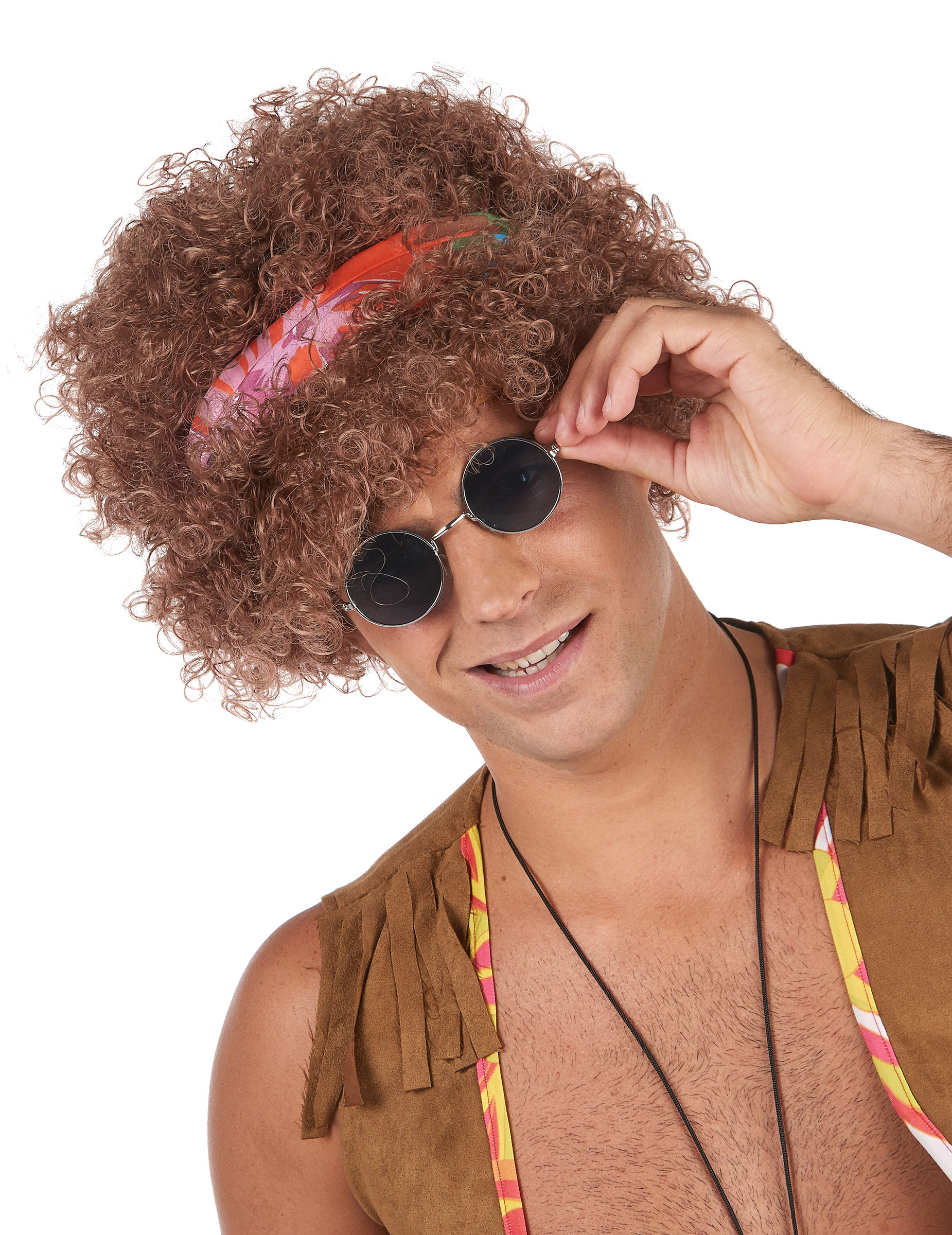 Hippie-Perücke Afro-Perücke mit Kopfband braun Hippie-Perücke Afro-Perücke mit Kopfband braun von BESTER NOVELTY