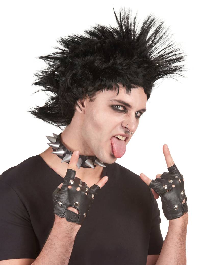 Punker Herren-Perücke schwarz Punker Herren-Perücke schwarz von BESTER NOVELTY