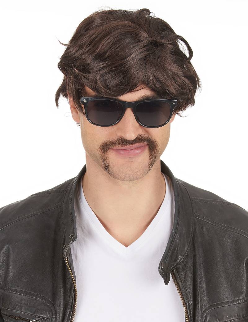 Süße Wuschelkopf Herren-Perücke braun von BESTER NOVELTY