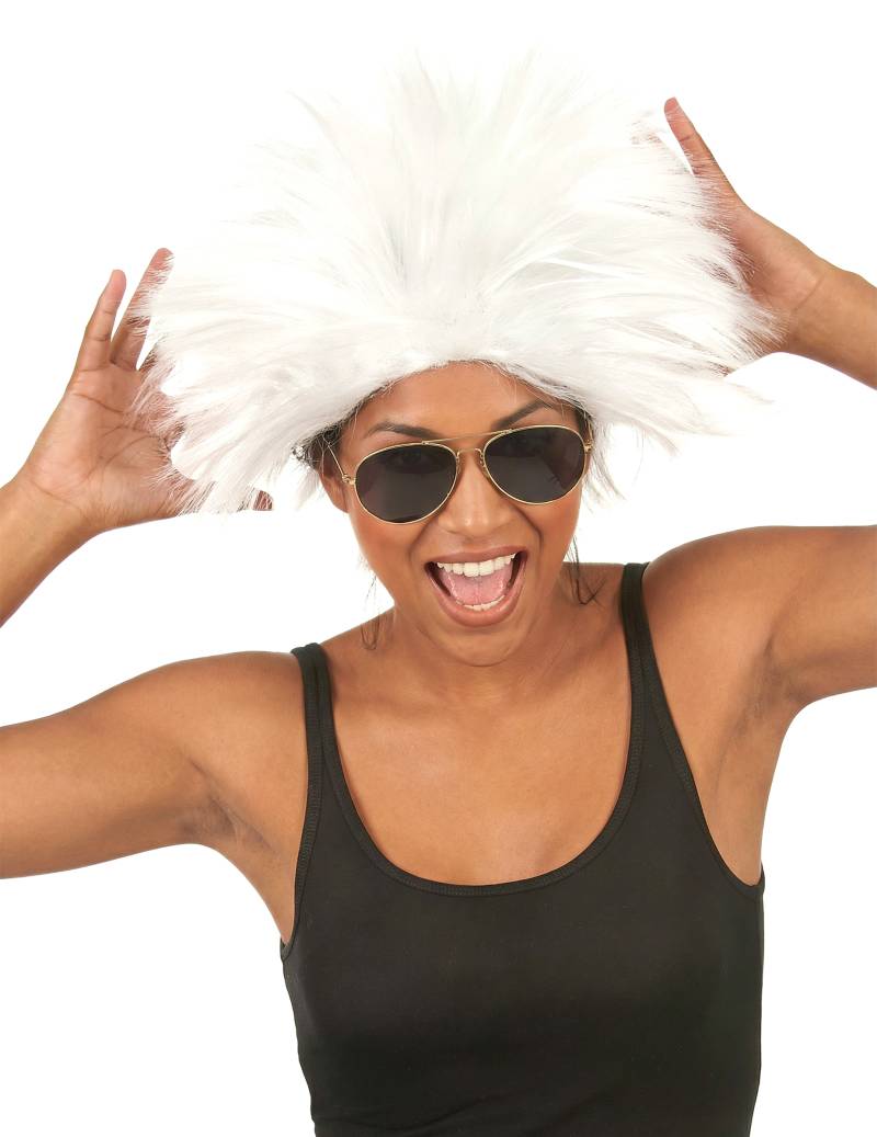 Verrückte Rockstar Damen-Perücke weiss von BESTER NOVELTY