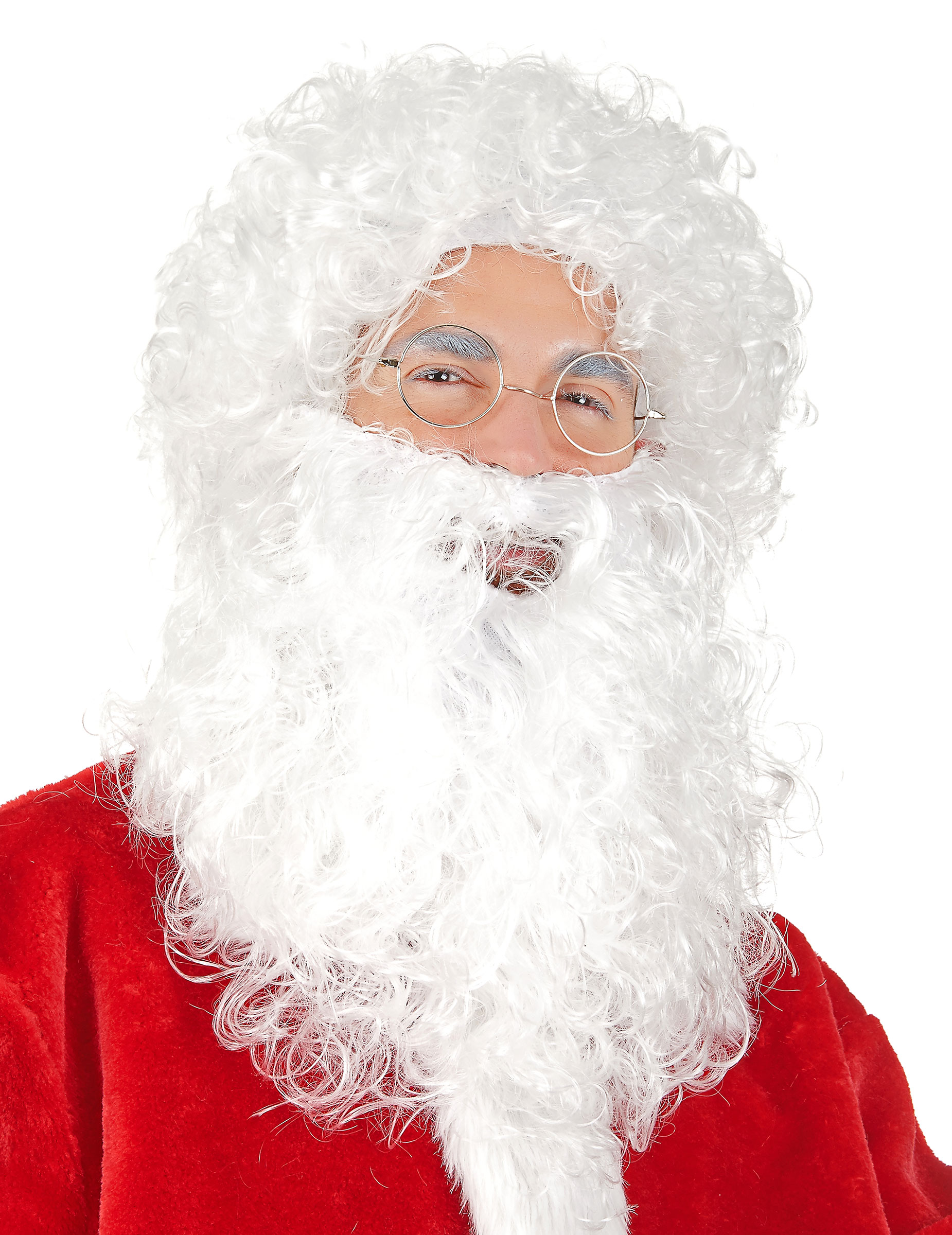 Weihnachtsmann-Set Perücke und Bart weiss von KARNEVAL-MEGASTORE
