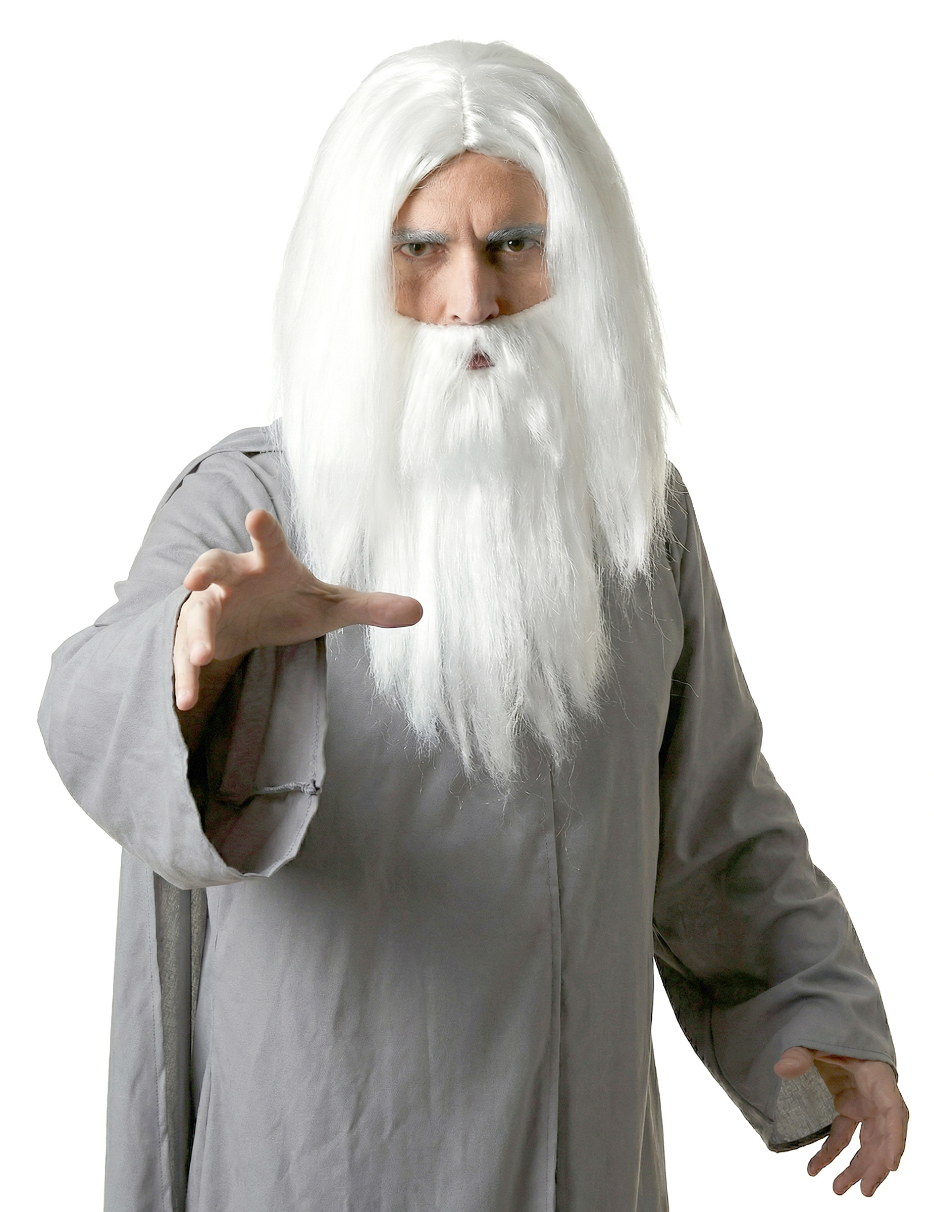 Zauberer-Perücke mit langem Bart weiss Zauberer-Perücke mit langem Bart weiss von BESTER NOVELTY