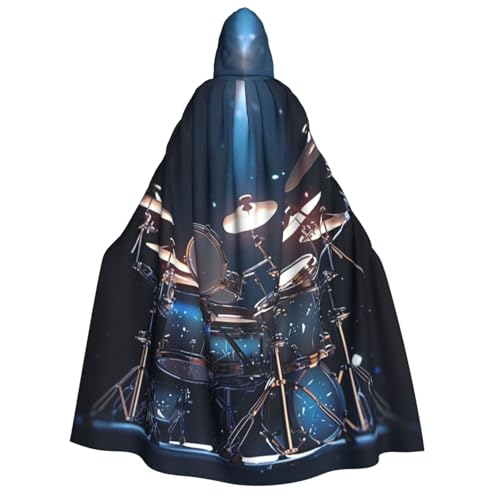 Yiyilong Cooler Kapuzenumhang mit Schlagzeug-Druck, Uni, für Erwachsene, Dekoration, Umhang, Cosplay-Kostüme, Halloween-Kapuzenmantel Yiyilong Cooler Kapuzenumhang mit Schlagzeug-Druck, Uni, für Erwachsene, Dekoration, Umhang, Cosplay-Kostüme, Halloween-Kapuzenmantel von Yiyilong