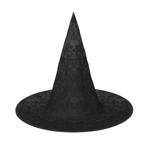 Yiyilong Gothic-Tapete, Totenkopf-Druck, Halloween-Hexenhut, Dekorationen für Halloween, Party, Cosplay-Zubehör. von Yiyilong