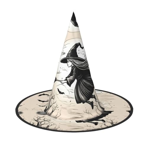 Yiyilong Halloween Hexe fliegender Druck Halloween Hexenhut Dekorationen für Halloween Party Cosplay Kostüm Party Zubehör Yiyilong Halloween Hexe fliegender Druck Halloween Hexenhut Dekorationen für Halloween Party Cosplay Kostüm Party Zubehör von Yiyilong