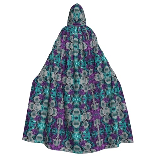Yiyilong Kapuzen-Umhang mit violettem und blaugrünem Blumendruck, Uni, für Halloween, Weihnachten, Cosplay, als Party-Dekoration für Erwachsene. Yiyilong Kapuzen-Umhang mit violettem und blaugrünem Blumendruck, Uni, für Halloween, Weihnachten, Cosplay, als Party-Dekoration für Erwachsene. von Yiyilong