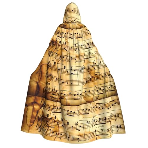 Yiyilong Kapuzenumhang mit Musiknoten-Druck, Uni, für Erwachsene, Dekoration, Umhang, Cosplay-Kostüme, Halloween-Kapuzenmantel Yiyilong Kapuzenumhang mit Musiknoten-Druck, Uni, für Erwachsene, Dekoration, Umhang, Cosplay-Kostüme, Halloween-Kapuzenmantel von Yiyilong