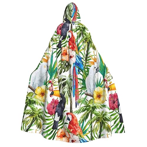 Yiyilong Kapuzenumhang mit Tukanen, Papageien, Palmenblättern, Uni, für Erwachsene, Dekoration, Umhang, Cosplay-Kostüme, Halloween-Kapuzenmantel Yiyilong Kapuzenumhang mit Tukanen, Papageien, Palmenblättern, Uni, für Erwachsene, Dekoration, Umhang, Cosplay-Kostüme, Halloween-Kapuzenmantel von Yiyilong