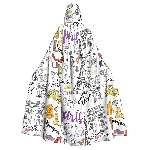 Yiyilong Kapuzenumhang mit französischer Paris-Tour, Eiffelturm-Druck, Uni, für Erwachsene, Dekoration, Cosplay-Kostüme, Halloween-Kapuzenmantel Yiyilong Kapuzenumhang mit französischer Paris-Tour, Eiffelturm-Druck, Uni, für Erwachsene, Dekoration, Cosplay-Kostüme, Halloween-Kapuzenmantel von Yiyilong