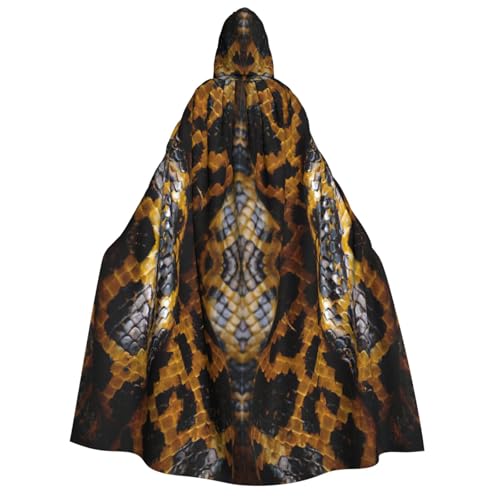 Yiyilong Kapuzenumhang mit gelbem Schlangenmuster, Uni, für Erwachsene, Dekoration, Cosplay-Kostüme, Halloween-Kapuzenmantel von Yiyilong