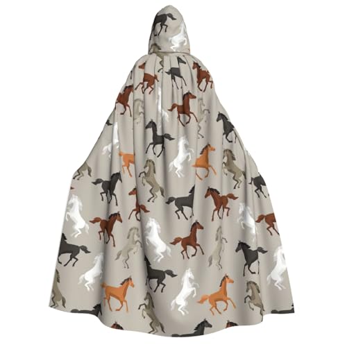 Yiyilong Kapuzenumhang mit niedlichem Pferdeaufdruck, Uni, für Erwachsene, Dekoration, Cosplay-Kostüme, Halloween-Kapuzenmantel Yiyilong Kapuzenumhang mit niedlichem Pferdeaufdruck, Uni, für Erwachsene, Dekoration, Cosplay-Kostüme, Halloween-Kapuzenmantel von Yiyilong