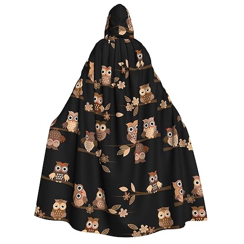 Yiyilong Kapuzenumhang mit niedlichem braunem Cartoon-Eulen-Druck, Uni, für Erwachsene, Dekoration, Umhang, Cosplay-Kostüme, Halloween-Kapuzenmantel Yiyilong Kapuzenumhang mit niedlichem braunem Cartoon-Eulen-Druck, Uni, für Erwachsene, Dekoration, Umhang, Cosplay-Kostüme, Halloween-Kapuzenmantel von Yiyilong