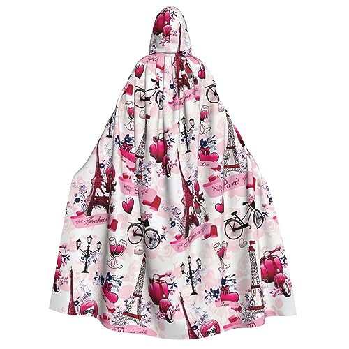 Yiyilong Paris Eiffelturm Frankreich Druck Uni Erwachsene Kapuzenumhang Dekoration Umhang Cosplay Kostüme Halloween Hoodie Robe von Yiyilong