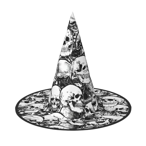 Yiyilong Schwarz-weißes Totenkopf-Muster, Halloween-Hexenhut, Dekorationen für Halloween-Party, Cosplay-Kostüm Yiyilong Schwarz-weißes Totenkopf-Muster, Halloween-Hexenhut, Dekorationen für Halloween-Party, Cosplay-Kostüm von Yiyilong