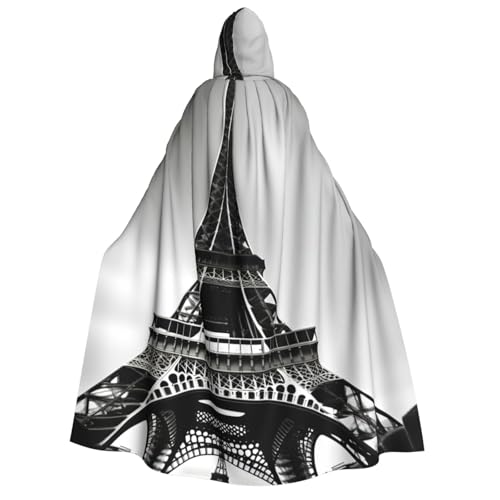 Yiyilong Schwarzer Pariser Eiffelturm-Aufdruck, Uni-Umhang mit Kapuze, Dekoration, Umhang, Cosplay-Kostüme, Halloween-Kapuzenmantel Yiyilong Schwarzer Pariser Eiffelturm-Aufdruck, Uni-Umhang mit Kapuze, Dekoration, Umhang, Cosplay-Kostüme, Halloween-Kapuzenmantel von Yiyilong