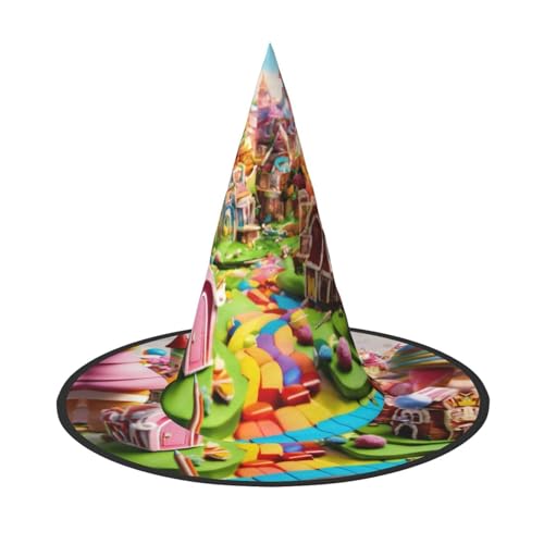 Yiyilong Süßigkeitenland-Druck, Halloween-Hexenhut, Dekorationen für Halloween-Party, Cosplay-Zubehör. Yiyilong Süßigkeitenland-Druck, Halloween-Hexenhut, Dekorationen für Halloween-Party, Cosplay-Zubehör. von Yiyilong