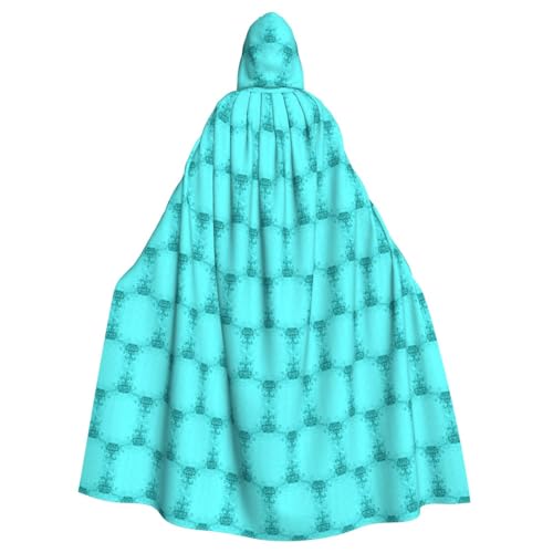 Yiyilong Uni Blaugrün Druck Halloween Weihnachten Cosplay Kapuzen Erwachsene Party Dekoration Kapuzenumhang von Yiyilong