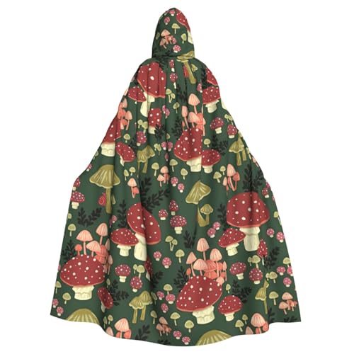 Yiyilong Uni Bright Mushrooms Kunstdruck Halloween Weihnachten Cosplay Kapuzen Erwachsene Party Dekoration Kapuzenumhang von Yiyilong