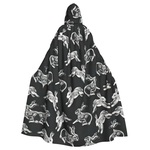 Yiyilong Uni Bunny Rabbit Print Halloween Christmas Cosplay Hooded Adult Party Decoration Hooded Cape von Yiyilong