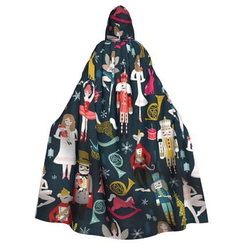Yiyilong Uni Damen Nussknacker Ballett Xmas Dance Print Halloween Weihnachten Cosplay Kapuzen Erwachsene Party Dekoration Kapuzenumhang von Yiyilong