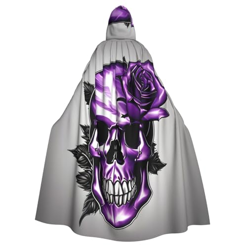 Yiyilong Uni-Kapuzenumhang mit violetter Rose, Totenkopf, für Halloween, Weihnachten, Cosplay, als Party-Dekoration für Erwachsene. Yiyilong Uni-Kapuzenumhang mit violetter Rose, Totenkopf, für Halloween, Weihnachten, Cosplay, als Party-Dekoration für Erwachsene. von Yiyilong
