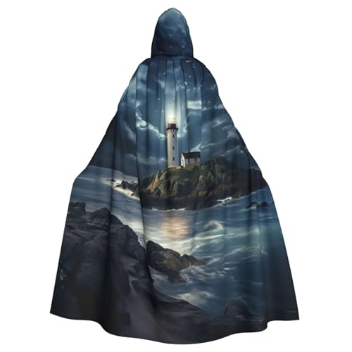 Yiyilong Uni Leuchtturm Druck Halloween Weihnachten Cosplay Kapuzen Erwachsene Party Dekoration Kapuzenumhang von Yiyilong