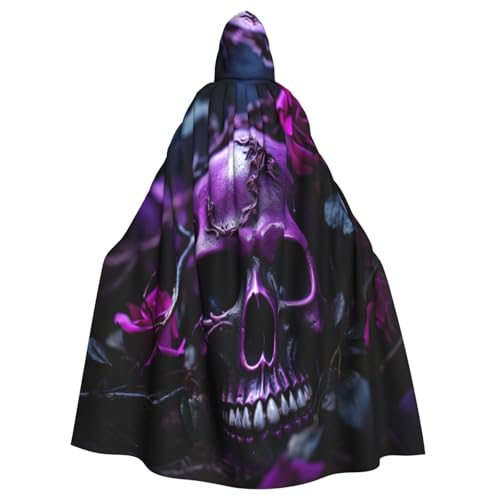 Yiyilong Uni Lila Rose Schädel Druck Halloween Weihnachten Cosplay Kapuzen Erwachsene Party Dekoration Kapuzenumhang von Yiyilong