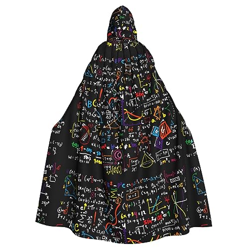 Yiyilong Uni Mathe-Formel Druck Halloween Weihnachten Cosplay Kapuzen Erwachsene Party Dekoration Kapuzenumhang von Yiyilong
