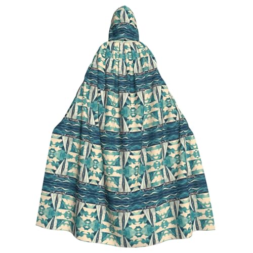 Yiyilong Uni Ocean Sailboat Print Halloween Christmas Cosplay Hooded Adult Party Decoration Hooded Cape von Yiyilong