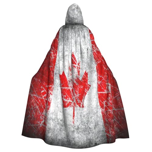 Yiyilong Uni Retro Kanada Flagge Druck Halloween Weihnachten Cosplay Kapuzen Erwachsene Party Dekoration Kapuzenumhang von Yiyilong
