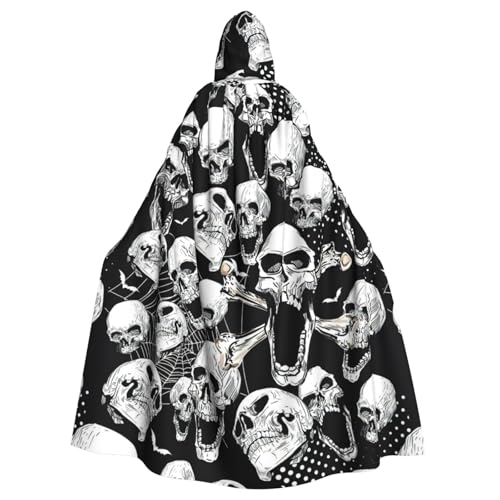 Yiyilong Uni Schädel Hintergrund Druck Halloween Weihnachten Cosplay Kapuzen Erwachsene Party Dekoration Kapuzenumhang von Yiyilong