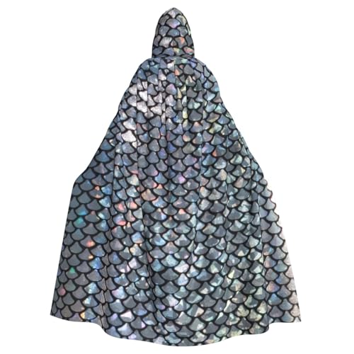 Yiyilong Uni Silberfarbener Fischschuppen-Druck Halloween Weihnachten Cosplay Kapuze Erwachsene Party Dekoration Kapuzenumhang Yiyilong Uni Silberfarbener Fischschuppen-Druck Halloween Weihnachten Cosplay Kapuze Erwachsene Party Dekoration Kapuzenumhang von Yiyilong