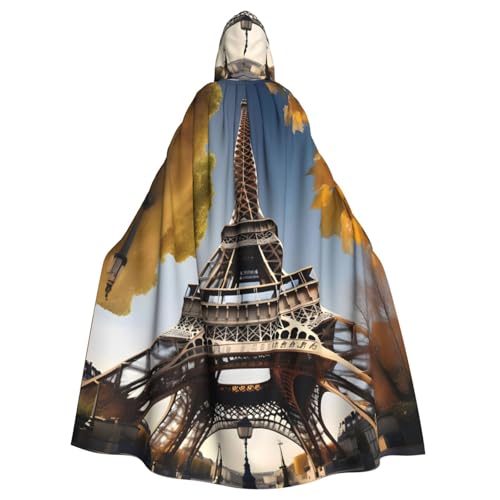 Yiyilong Uni Stadtbild Paris Eiffelturm Frankreich Druck Halloween Weihnachten Cosplay Kapuzen Erwachsene Party Dekoration Kapuzenumhang von Yiyilong