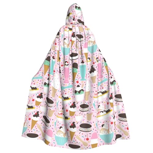 Yiyilong Uni Sweet Ice Cream Print Halloween Christmas Cosplay Hooded Adult Party Decoration Hooded Cape von Yiyilong
