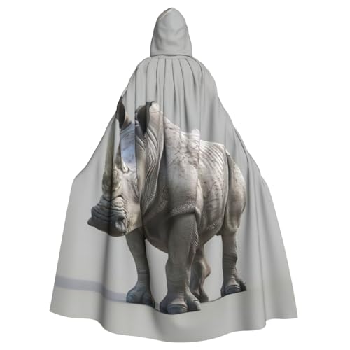 Yiyilong Uni Tier Nashorn Druck Halloween Weihnachten Cosplay Kapuzen Erwachsene Party Dekoration Kapuzenumhang von Yiyilong