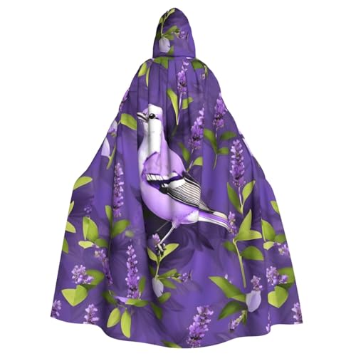 Yiyilong Uni Vogel in lila Lavendel Blumendruck Halloween Weihnachten Cosplay Kapuzen Erwachsene Party Dekoration Kapuzenumhang von Yiyilong