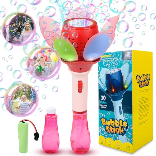 Blumen Seifenblasenstab, Seifenblasenmaschine Seifenblasenpistole Elektronische Seifenblasen Stab, 10000+ Blasen Outdoor Spielzeug Kinder Geschenk für Kinder Strand Pool Garten Party von Yizemay