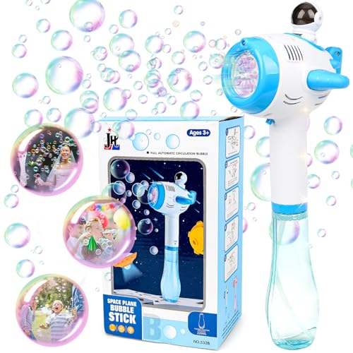 Bubble Machine, Zauberstab Seifenblasenmaschine mit Musik & Licht für Mädchen Kinder, Magic Wand Bubble mit Seifenblasen Flüssigkeit, Outdoor Bubble Toys für Partys Geburtstag Geschenk von Yizemay