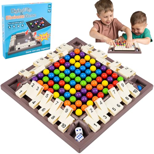 Shut The Box Geometrisches Intellektuelles Schachbrett, Intellectual Chessboard Dual Duel, Rainbow Ball Elimination Brettspiel, Intellektuelles Schachbrett Doppelduell für Kinder von Yizemay