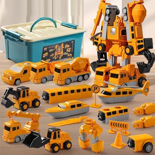Magnetische Transformers Spielzeug für Kinder, Roboter Gabelstapler Spielzeug, Magnetic Transform Engineering Toys, ab 3 4 5 6 7 Jahre Junge von Yizemay