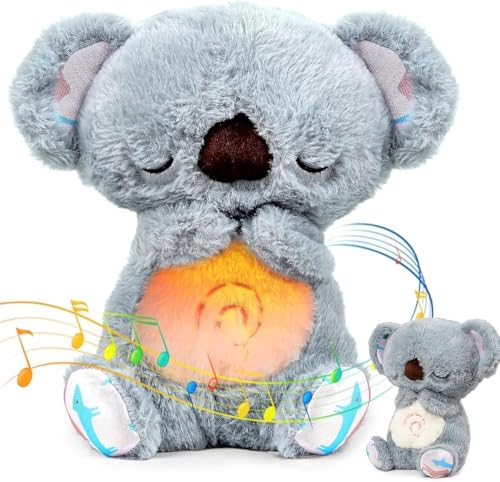 Yizemay Schlummer Otter Kuscheltier, Schlummer Koala mit Herzschlag, Koala Kuscheltier Kinder Spielzeug, Schlafotter Baby Geschenke, Einschlafhilfe Plüschtier, Lindern Baby Angstlinderung von Yizemay