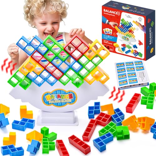Yizemay Tetra Tower Spiel, 64 PCS Tetris Balance Spielzeug Tower Game, Kreatives Stapelspiel Stapeln Spielzeug für Kinder, Stapelblöcke Balancing Spiel für Jungen Mädchen ab Jahre(C) von Yizemay